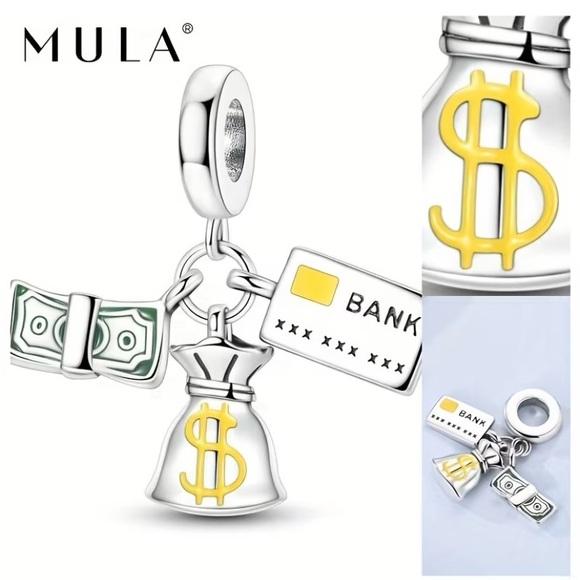 MULA Jewelry - MULA Silver Charm Pendant with Money Symbols